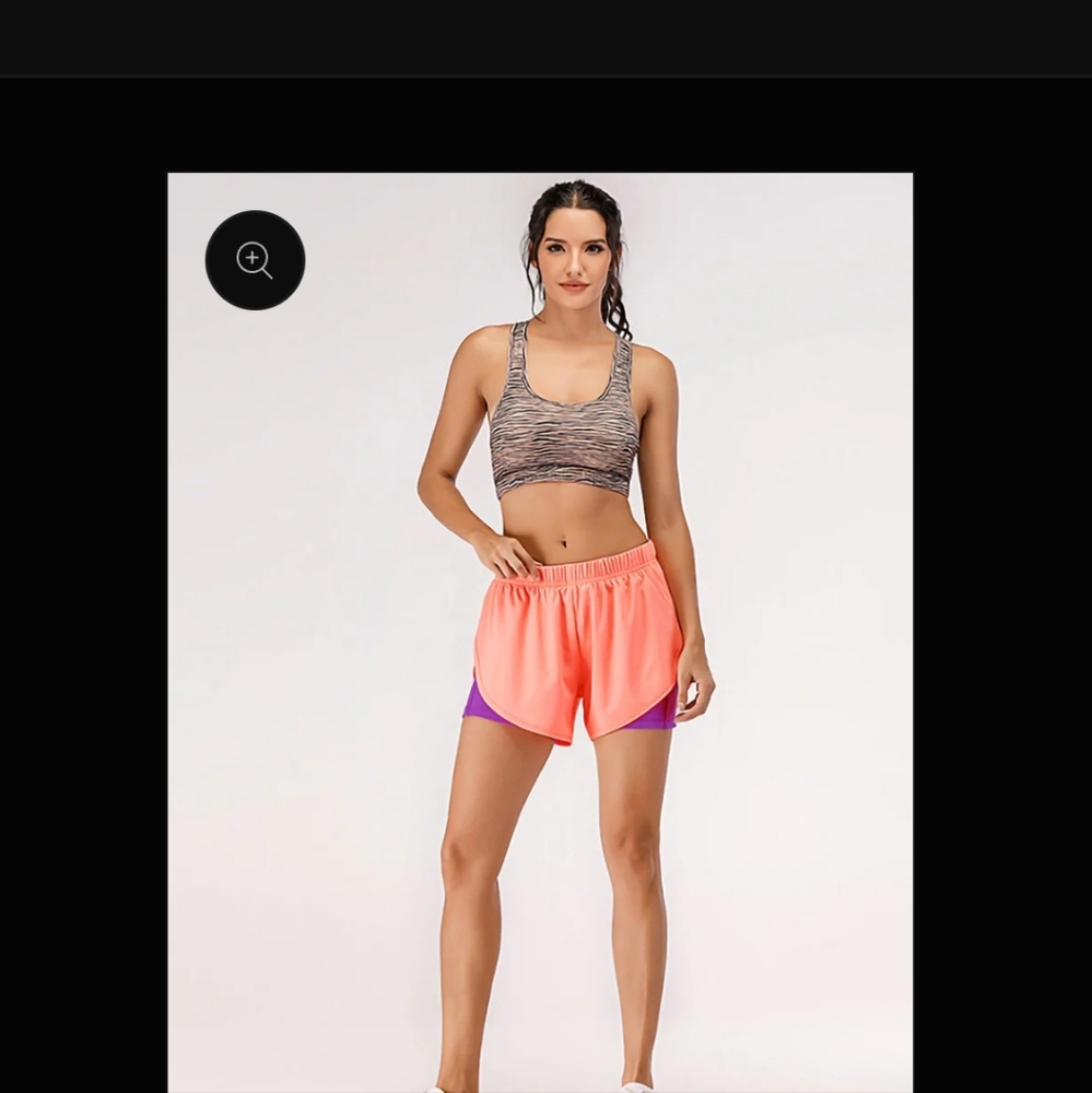 BundleAnna Kaci 2 n 1 W/pockets Workout Orange Sherbet & Purple SZ M VGUC Shorts - Picture 2 of 16